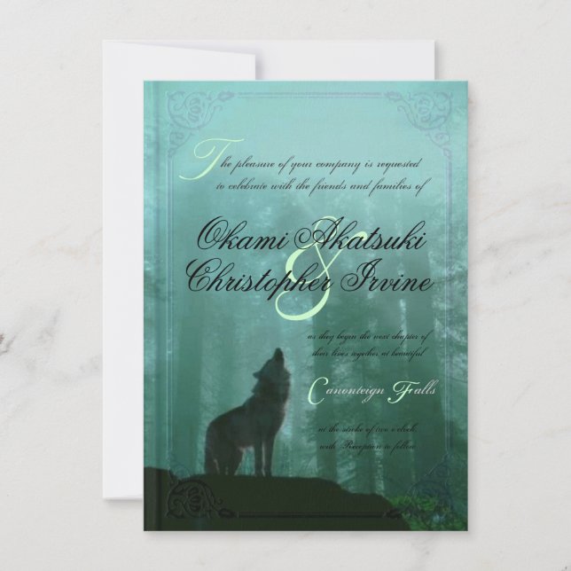 Convite do casamento do livro da fantasia (Frente)