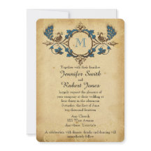 Convite do casamento do monograma do pavão do