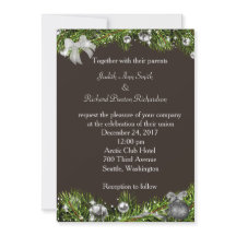 Convite do casamento do Natal com ornamento de