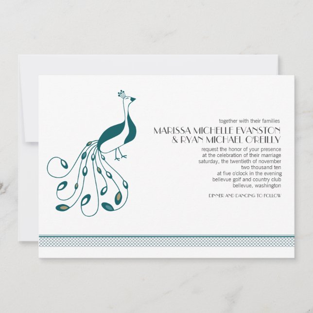 Convite do casamento do pavão (Frente)