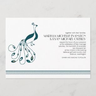 Convite do casamento do pavão