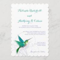 Convite do casamento do redemoinho 5x7 do colibri