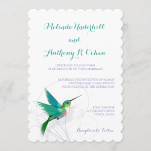 Convite do casamento do redemoinho 5x7 do colibri