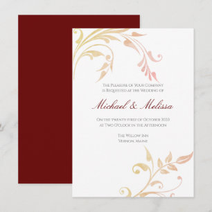 Convite do casamento do redemoinho do outono