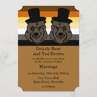 Convite do casamento do urso para homem gay