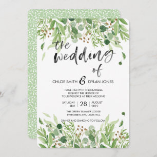 Convite do casamento do verão da Aquarela das