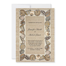 Convite do casamento do Weave da beira do Seashell