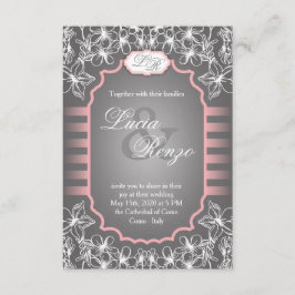 Convite do casamento em cinzas e no rosa elegantes