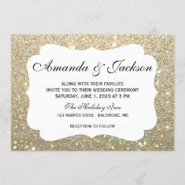 Convite do casamento - Glit dois fabulosos - ouro