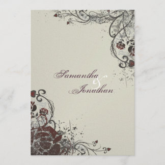Convite do casamento - rosa vermelha quebrada