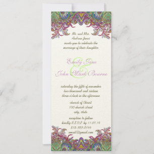 Convite do casamento tema damasco do verde limão 