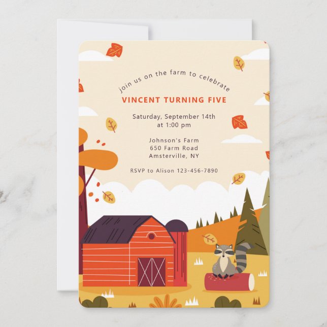 Convite do Celeiro Vermelho (Frente)