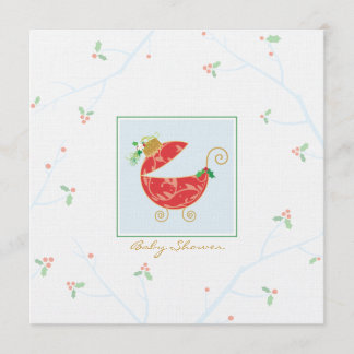 Convite do chá da carruagem de bebê do bulbo do