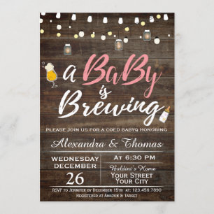 Convite do chá da fabricação de cerveja do beb