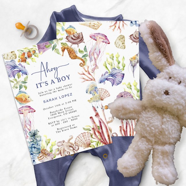 Convite do Chá de Bebê "Alô Pirata" (Criador carregado)