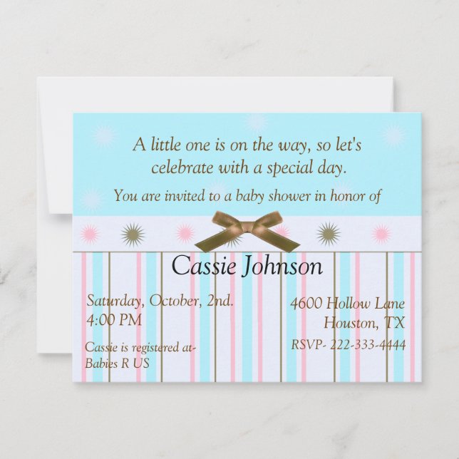 Convite do chá de fraldas (Frente)