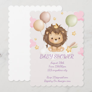 CONVITE DO CHÁ DE FRALDAS BABY LION