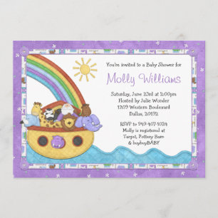 Convite do chá de fraldas da arca de Noahs