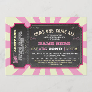 Convite do chá de fraldas da menina do rosa do