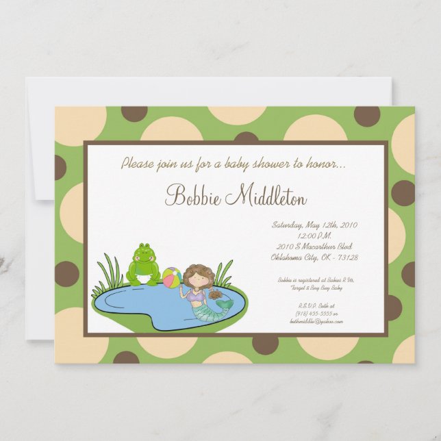 convite do chá de fraldas da sereia da lagoa do (Frente)