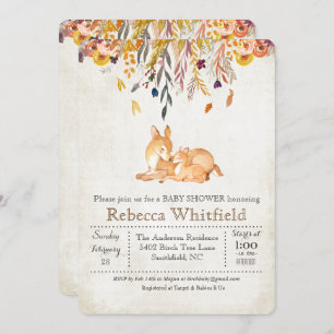 Convite do chá de fraldas das folhas da queda do