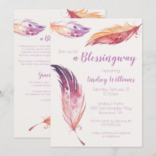 Convite do chá de fraldas de Blessingway da pena