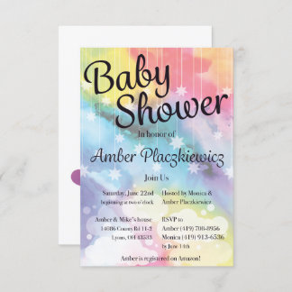 Convite do chá de fraldas do arco-íris