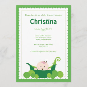 Convite do chá de fraldas do bebé do vagem de