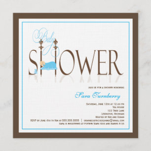 Convite do chá de fraldas do menino - bebê de so