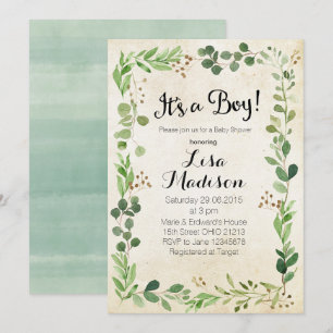 Convite do chá de fraldas do menino das hortaliç