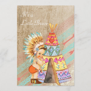 Convite do chá de fraldas do nativo americano