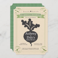 Convite do chá de fraldas do pacote da semente