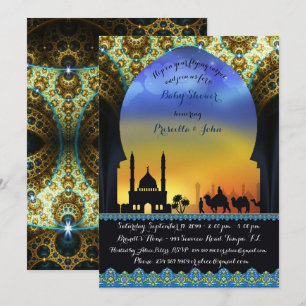 Convite do chá de fraldas do príncipe noite ára