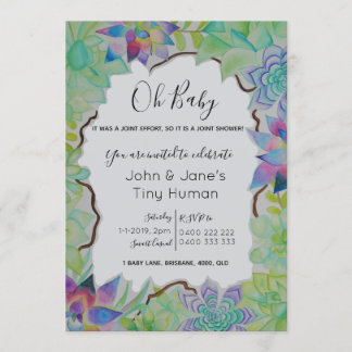 Convite do chá de fraldas do Succulent