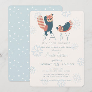 Convite do chá de fraldas dos flocos de neve das
