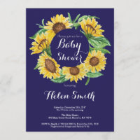 Convite do chá de fraldas dos girassóis dos azuis