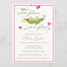 Convite do chá de fraldas - ervilha gêmea das