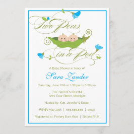 Convite do chá de fraldas - ervilha gêmea dos