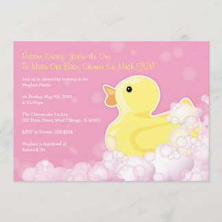 - Convite do chá de fraldas - rosa Ducky de
