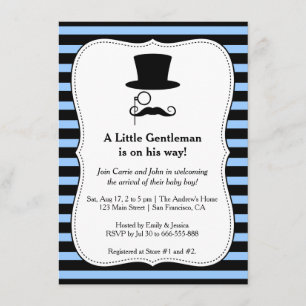 Convite do chá do bebé do cavalheiro do hipster