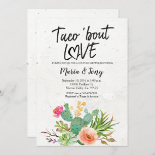 Convite do chá dos casais da festa do cacto
