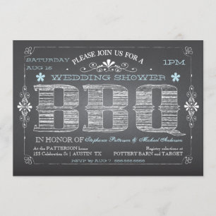 Convite do CHURRASCO do chá de casamento do quadr