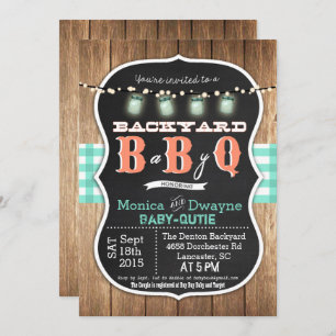 Convite do CHURRASCO do chá dos casais do bebê Q