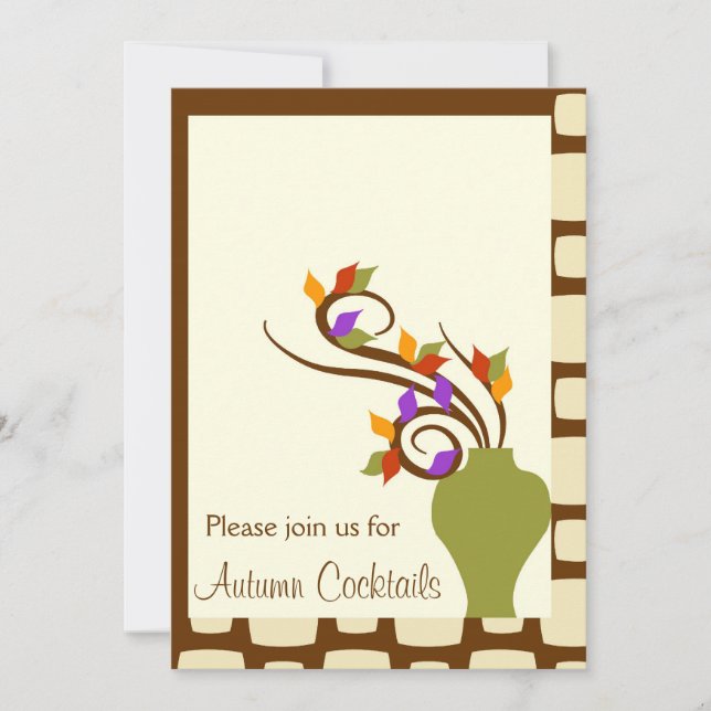 Convite do cocktail do outono (Frente)