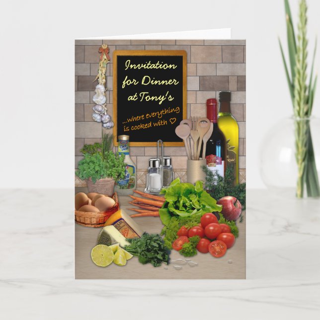 Convite do comensal (customizável) (Frente)