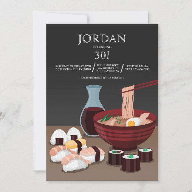 Convite do comensal do sushi (Frente)