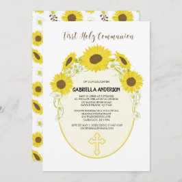 Convite do comunhão santamente dos girassóis
