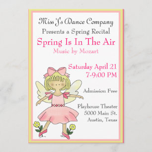 Convite do considerando da dança da menina doce