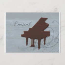 Convite do considerando do piano no azul de