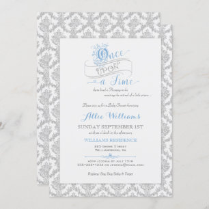 Convite Do conto de fadas príncipe chá de fraldas uma vez